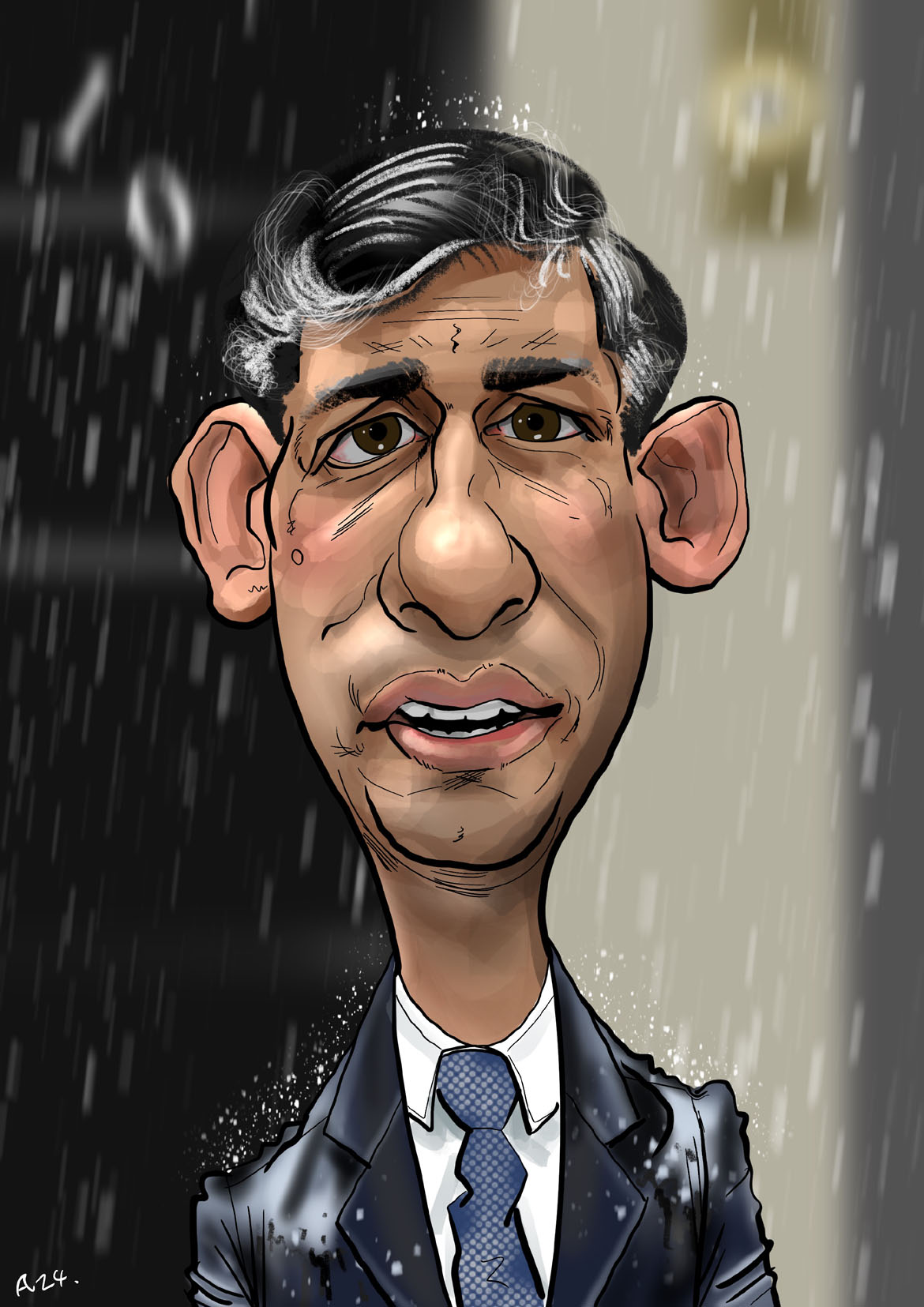Rishi Sunak Election Announcement Rain Wet Suit 10 Downing Stree